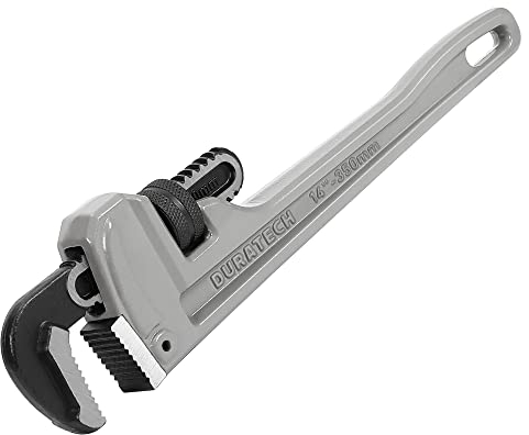 DURATECH Heavy Duty Aluminum Straight Pipe Wrench, 14-inch/350mm Adjustable Plumbing Tool