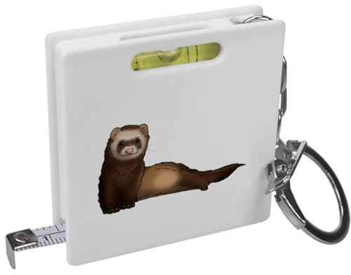 Azeeda 'Ferret' Keyring Tape Measure (KM00025184) | Mini Measuring Tool / Spirit Level for DIY, Work, Bags and Keys