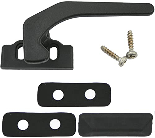 pro-Styling Fenstergriff / Fensterriegel schwarz für Wohnwagen, Wohnmobil - Kunststoff mit Befestigungsgegenstück und Gummidichtung