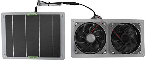 Asixxsix Solar Panel Fan Kit, 100 W 12 V Wasserdichter tragbarer Dual-Abluftventilator Solarbetriebener Dual-Lüfter für kleine Hühnerställe, Gewächshäuser, Tierhäuser,DIY-Kühlungsbelüftungsprojekte