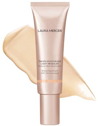Laura Mercier Tinted Moisturizer Light Revealer Natural Skin Illuminator with SPF 25: All Day Hydration, Ultra-Sheer Coverage, Luminous & Radiant Finish, Skin Tint, Petal