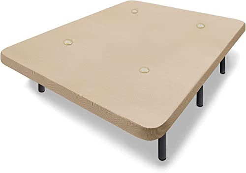 HOGAR24 ES | Base Tapizada Tejido 3D | Válvulas de Transpiración | Estable y Resistente | Incluye Juego de Patas 25 cm | Color Beige | Medida: 120x180 cm