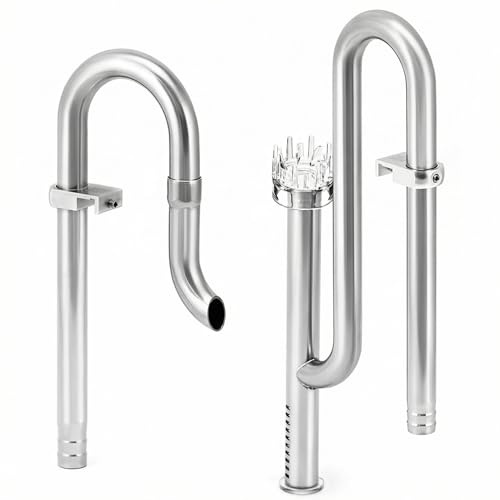 QWORK® Écumeur d'aquarium, écumeur de Surface de Tuyau, écumeur de Surface d'eau, Tuyau de Filtre en Acier Inoxydable de 16 mm