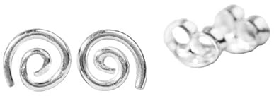 WINDALF Boho Ohrstecker LOVE SPIRALS Ø 6 mm Kleine Lebens-Spiralen Vintage Ohrschmuck 925 Sterlingsilber