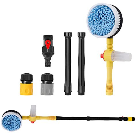 Sysdisen Spazzola Rotante per autolavaggio | Spazzola Rotante Automatica per la Cura del Veicolo,Detergente per Auto con Attacco per Tubo Flessibile per Auto, Camion, SUV, Camper e Altro