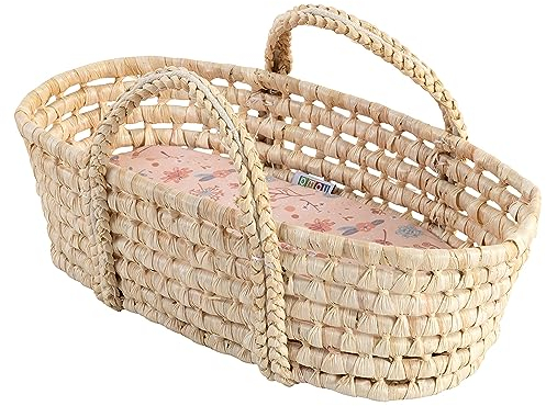 howa Puppentragekorb Tragekorb inkl. Matratze miniflowers für Puppen bis 50 cm 1406