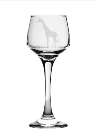 Giraffe Engraved Sherry Glass, Animal Gift for Women, Gift for Men