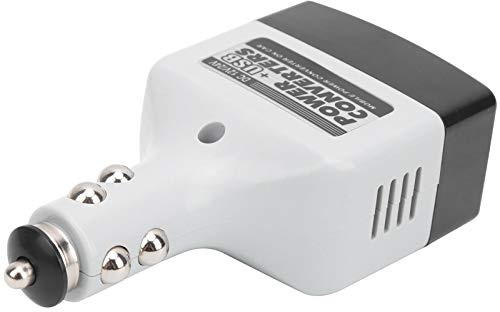 Convertidor de Energía Móvil, Cargador Automático USB, Negro para Teléfono de Coche, Carga de 12V/24V
