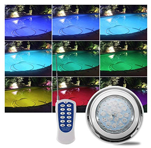 WZYJLyds Pool Beleuchtungen Unterwasser, RGB mit Fernbedienung Schwimmbad Scheinwerfer 12V Wasserdicht IP68 Strahler Unterwasser Benutzt for Schwimmbad, Teich, Unterwasserbeleuchtung(45W)