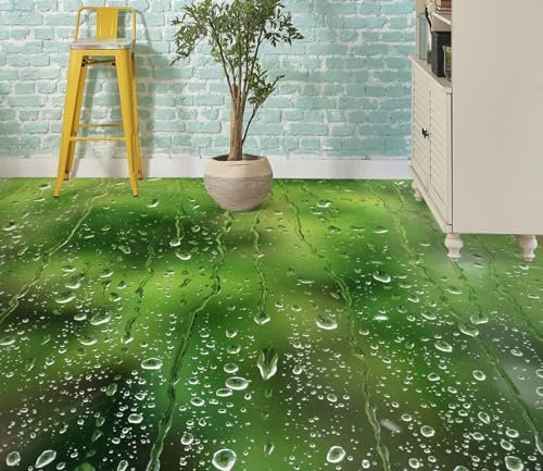 Benutzerdefinierte Boden Wasserdichte Stereo-Aufkleber 3D-Regenwasser, 430 x 300 cm 3D-Bodenfliesen Aufkleber Bodenbelag Tapete Wandbild PVC Wasserdicht selbstklebende Tapete Wohnkultur