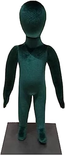 CRBUDY Schaufensterpuppen-Körperform, ansteckbare kleine Schaufensterpuppe für Kinder im Alter von 1–14 Jahren, Ganzkörper-Mannequin, 8 Farboptionen (Farbe: Grün, Größe: 14 Jahre) (Grün,