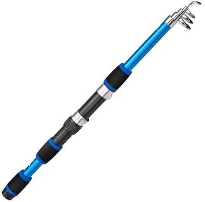QXYOGO Angelrute,Teleskoprute Angelrute Kurzen Teleskop Abschnitt Kleine Meer Stange Tragbare Meer Pol Ozean Boot Angeln Outdoor Unterhaltung(Blue-Sea Pole)