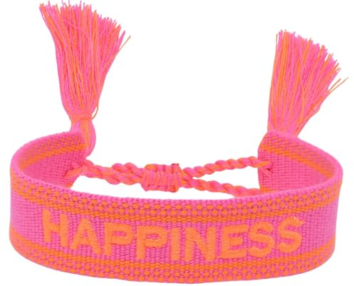 Selfmade Jewelry Stoff Armband Love Armband in Pink - Gewebtes Freundschaftsarmband, ideale kleine Geschenke für Frauen, einzigartiges Geschenk für Frauen