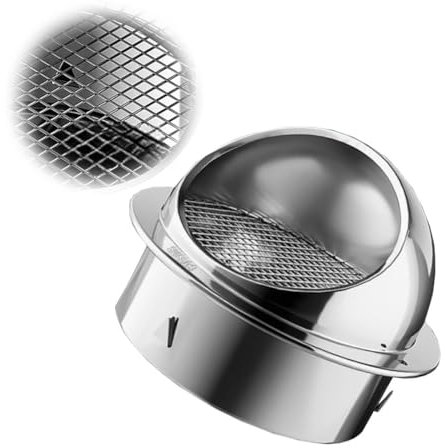 Generico Griglia Aerazione in Acciaio Inossidabile Griglia di Scarico dell'Aria Antipioggia Presa d'Aria per Parete Domestica Griglia di Ventilazione A Sfera(90mm/3.6inches)