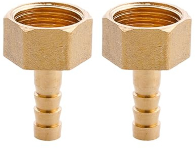 SEIWEI Connettore per tubo flessibile con filettatura femmina G 1/2 x 8 mm, in ottone, adattatore per raccordo per tubo da giardino, accessori di montaggio per tubo da giardino (2 pezzi)