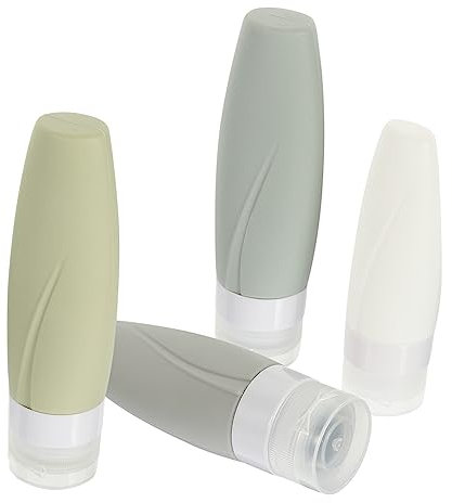DRESSOOS Mini Bottles for Travel 4pcs Silicone Travel Containers Refillable Toiletries Bottles (60ml 90ml)