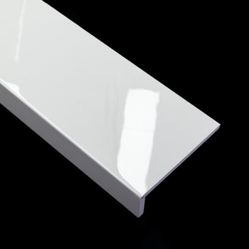 Piastra di copertura per davanzale della finestra, impermeabile, bianca, per interni ed esterni, tagliabile e facile da installare (L180 cm x W10 cm)