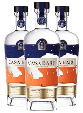 Casa Barú Blanco White Rum 3 x 70cl 40% ABV Pure Pot Still Panama Rum