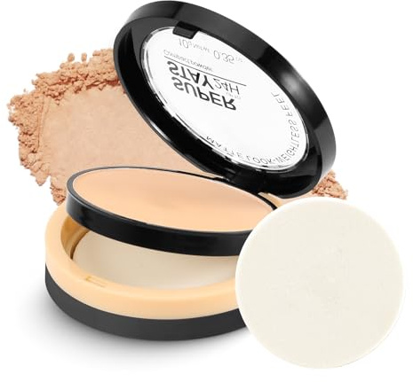 Boobeen Poudre Fixante Visage Anti-Huile, Poudre Translucide 24h, Fond de Teint Mat Léger avec Houppette et Miroir