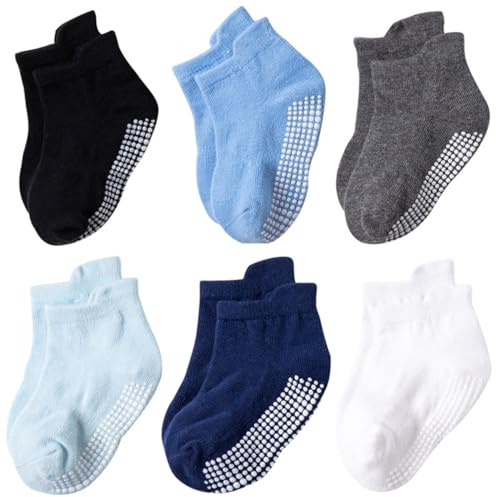 DRESHOW Calcetines Tobilleros Antideslizantes con Suelas Antideslizantes para Bebés Niños Pequeños Niños Niñas