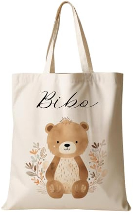 Manufaktur Liebevoll Stoffbeutel mit Namen Stofftasche Personalisiert Kinderbeutel Kindergarten Wechselwäsche