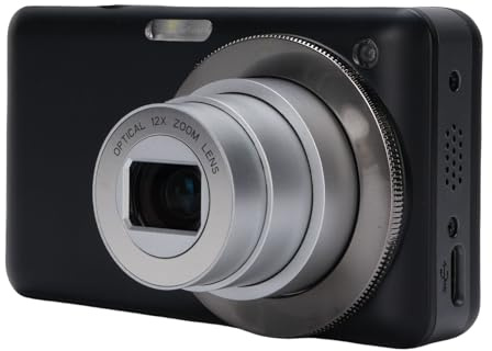 Caméra Numérique 4K pour la Photographie, Caméra WiFi 64MP HD avec Zoom Optique 12x, écran 3in intégré à Flash, la Conception Rétractable de L'objectif, Caméras de Voyage Compact