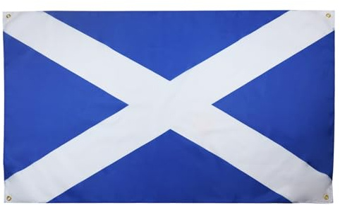 AZ FLAG Bandiera Scozia 150x90 cm Scozzese Poliestere Leggero 4 Occhielli | Uso interno bandiera decorativa Scotland doppie cuciture e bordi rinforzati con occhielli metallici