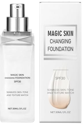 Color Changing Liquid Foundation - Lightweight Makeup, Skin Tone Match | Colour Adapting Liquid Base for All Skin Types, Seamless Blend Coverage, Natural Finish, Long Lasting for Daily Makeup