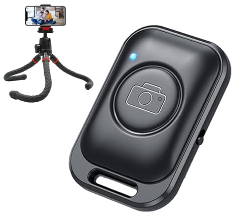 Telecomando Bluetooth per fotocamera del telefono, pulsante di scatto wireless, strumento fotografico a mani libere, controllo del consumo di batteria per smartphone e tablet, telecomando portatile