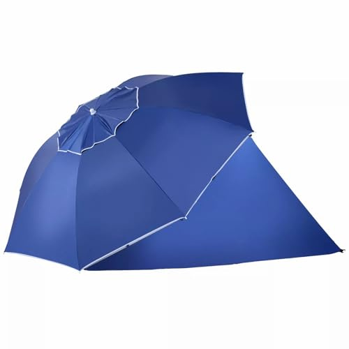 Tienda De Campaña Portátil 2 En 1 Con Sombrilla De Playa Y Parasol, Gran Toldo De 210 Cm Con Protección UV For Acampar, Pescar Y Actividades Al Aire Libre, Diseño Plegable Con Piquetas De Tierra(Blue)