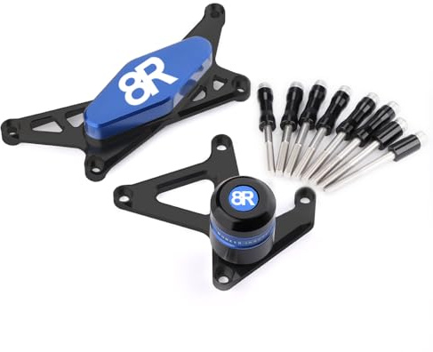 Modeer Motorrad Sturzpads Kompatibel mit GSX8R GSX 8R 2024 2025 CNC Antikollision Rahmen Slider Sturzschutz Crashpads gsx-8r gsx8r zubehör (schwarz/blau)