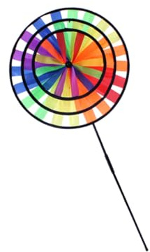 EPIGEIST Triple-rainbow Wheel Windmill Kids Toy Outdoor Creative Pinwheel for Boys and Girls, Camping Garden Decoration Educational Toy for Children