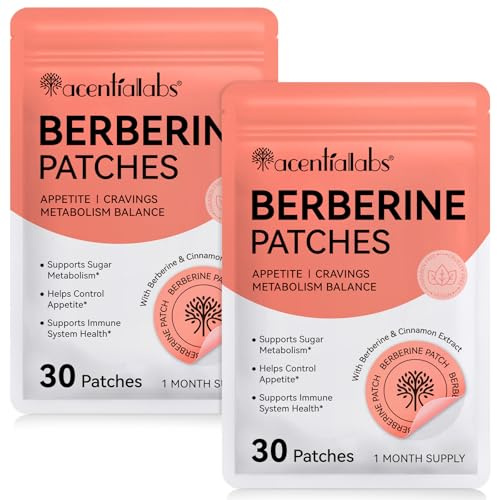 Berberin Patches Für Stoffwechselgleichgewicht, Gesunde Form Unterstützung, Unterstützung Stoffwechsel Hilfe Aufkleber Für Bauch Haut Alle Haut | 2 x 30Pcs Pro Packung