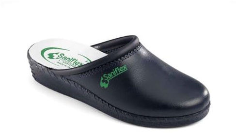 SANIFLEX 840-1 Certificato Medico Zoccoli Sabot Pantofole Scarpe di Pelle, Donna, Blu, EU 37