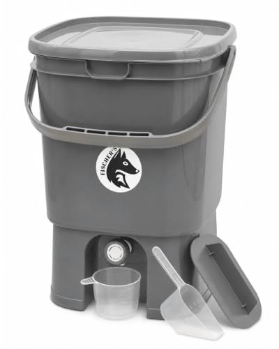 FairFox Bokashi Komposteimer Küche [Geruchsdicht] 19 L Volumen, Küchenabfalleimer, Komposter mit Zubehör für Küchenabfall & Kompostieren | Biomülleimer