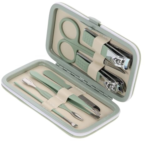 Kit de Manucure Multifonction 1 Lot en Acier Inoxydable, Vert Clair