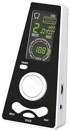 SEAFRONT Elektronisches Metronom, Digitales Metronom mit Timer für Klavier, Gitarre und Schlagzeug, Lautstärke- und Beat-Kontrolle für Musiker (WHITE)