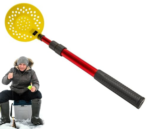 Louche à glace - 78 cm - Épuisette télescopique - Accessoire de pêche d'hiver - Convient pour l'extérieur et l'hiver sur les lacs et rivières - Pour la cuisine