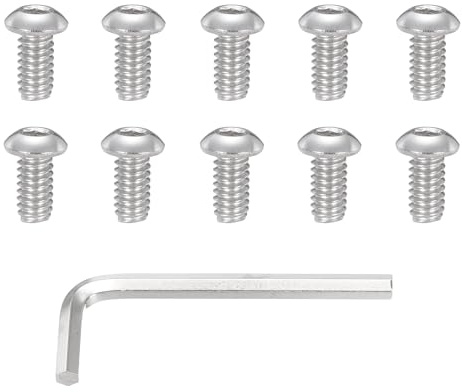 M METERXITY 10 Piezas 1/4 20 X 1/2 Tornillos De Cabeza De Botón Con Hexágono Interno, 304 Acero Inoxidable 18-8 Tornillos Con Llave Hexagonal Para Bricolaje, Muebles, Bomba De Agua