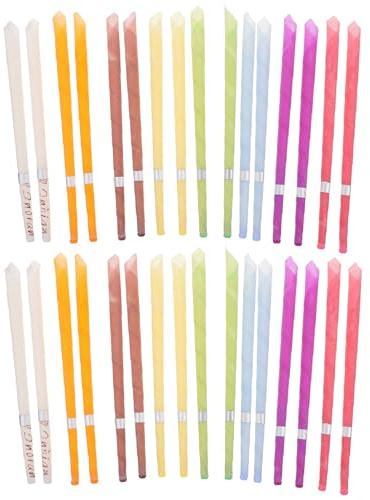 DIYEAH Velas para Oídos 32 Unidades Mixtas, Palos de Aromaterapia Cera de Abejas y Aceites Esenciales para Limpieza y Relajación Auditiva en Cuidado del Oído Color Color Aleatorio
