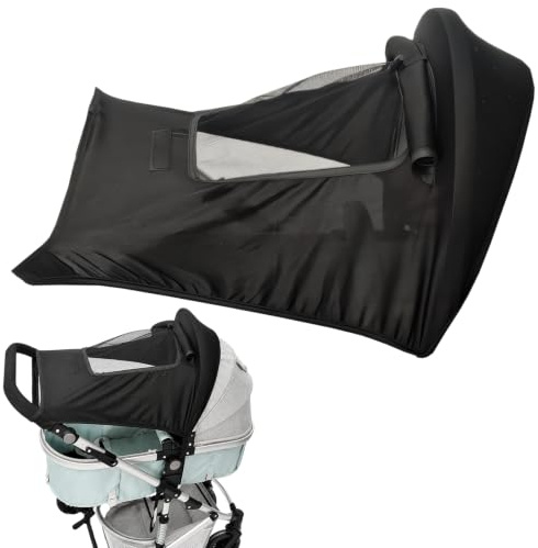 Universal Pram Sun Shade, Stroller Sun Shade with Viewing Window, Breathable Pram Shades Cover, UV Protection & Water Resistant Suns Canopy for Pushchair, Prams & Stroller