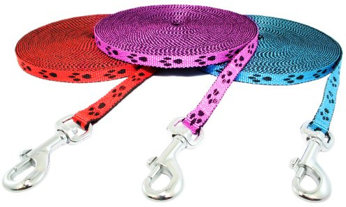 Hunde Design Mini Schleppleine mit Pfoten Blau/Schwarz 10m