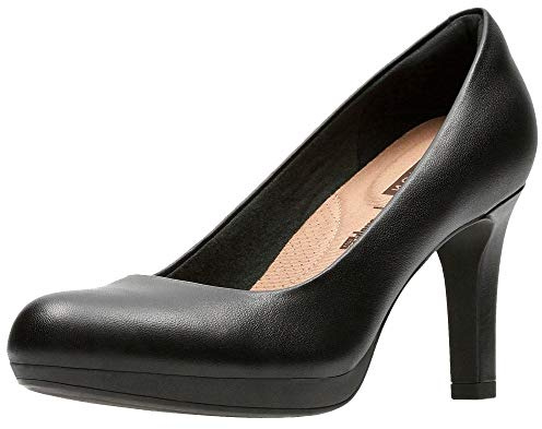 Clarks Adriel Viola, Scarpe con Tacco, Donna, Nero (Black Leather -), 38 EU