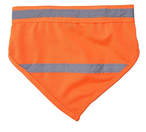 2 Teile/Satz Haustier Bandanas Sicherheit Reflektierende Streifen Nacht Kragen Medium & Small Hunde Welpen Dreieck Schal Lätzchen Halstuch(L-Fluoreszierendes Orange)