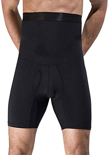 TXYFYP da Uomo Modellante Corpo, Pantaloni Uomo Dimagrante Sauna Pantaloni Hot Felpa per Modellante Corpo Uomo, Cintura Pantaloni Modellante Pancia Vita Alta Pancia Tuck - Nero, XL