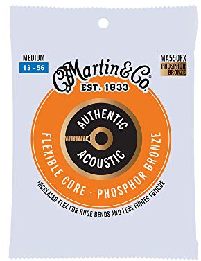 MARTIN Akustikgitarrensaiten, Flexible Core Medium 13-56, 98/2 Phosphor Bronze (MA550FX)