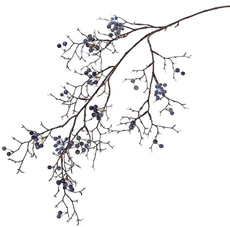 artplants.de Deko Zweig Schneebeeren Zweig GESA mit Beeren, blau, 100cm - Künstlicher Beerenzweig