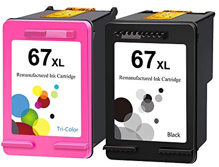 LEBOK per HP-67XL Cartuccia fine rigenerata per HP 67 XL Cartucce d'inchiostro 1 Nero 1 Tri-Color per HP Envy 6052 6058 6075 Envy Pro 6452 6455 6458 DeskJet 2732 2755 DeskJet Plus 4152 4155 4158