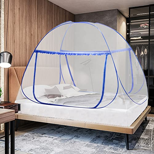 AnJeey Mosquitera Cama, Portátil Mosquito Cortina de Doble Puerta, Diseño Plegable con Parte Inferior, Fácil de Instalar, Anti del Mosquito, para al Aire Libre, Cámping, el Dormitorio (150x200)