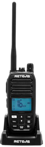 Retevis RM21 Handheld Marine Radio,IP67 Waterproof Floating Two Way Radio,Noise Cancelling Mic,1800mAh,Backlit LCD Display Maritime Radio,NOAA,International Channels,Boat Radio for Fishing(1 Pack)